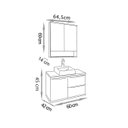 Ver imagem 6 de Conjunto Ripado para Banheiro Cecília 60cm Suspenso Fabribam - Gabinete, Espelheira e Cuba Quadrada