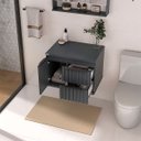 Ver imagem 3 de Conjunto Ripado para Banheiro Cecília 60cm Suspenso Fabribam - Gabinete, Espelheira e Cuba Quadrada