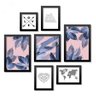 Conjunto 7 Quadros Decorativos Folhagens Mapa e Coração Los Quadros - 1