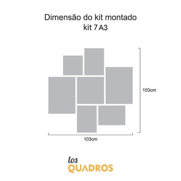 Conjunto 7 Quadros Decorativos Folhagens Mapa e Coração Los Quadros - 3