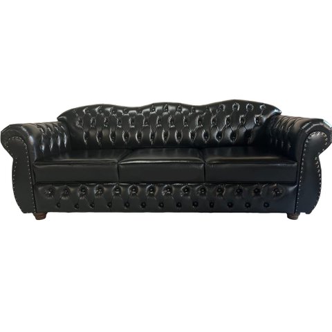 1 Sofa Chesterfield Capitone Imperatriz - Tamanho 2.30m - Corano Preto
