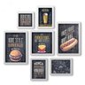 Conjunto 7 Quadros Decorativos Home Style Hamburguer Los Quadros - 1