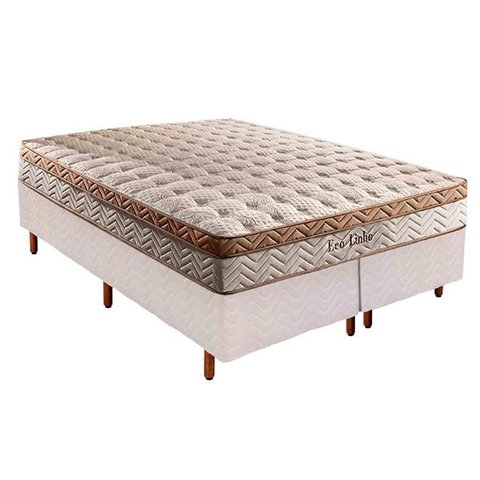 Cama Box King: Colchão Molas Paropas MasterPocket Ensacadas Eco Linho + Base CRC Courano White(193x2