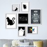 Conjunto 7 Quadros Decorativos Gato Meow Los Quadros - 2
