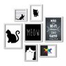 Conjunto 7 Quadros Decorativos Gato Meow Los Quadros - 1
