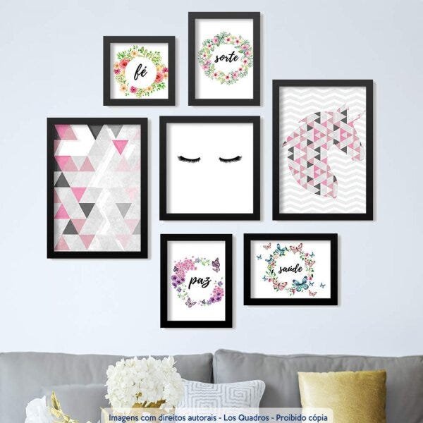 Conjunto 7 Quadros Decorativos Abstrato Floral Los Quadros - 2
