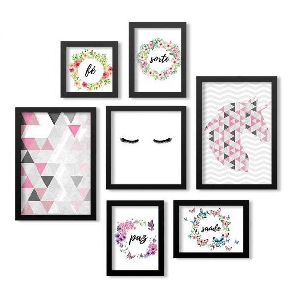 Conjunto 7 Quadros Decorativos Abstrato Floral Los Quadros - 1