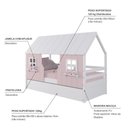 Ver imagem 4 de Bicama Casinha Encantada Madeira Maciça Rosa/ Branco Megamobilia