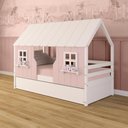 Ver imagem 1 de Bicama Casinha Encantada Madeira Maciça Rosa/ Branco Megamobilia