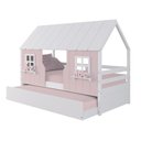 Ver imagem 2 de Bicama Casinha Encantada Madeira Maciça Rosa/ Branco Megamobilia