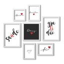 Ver imagem 1 de Conjunto 7 Quadros Decorativos Frases Fé Saúde e Gratidão Los Quadros