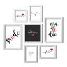 Conjunto 7 Quadros Decorativos Frases Fé Saúde e Gratidão Los Quadros - 1