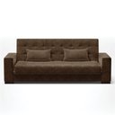 Ver imagem 7 de Sofá Cama Decorativo 210cm Beesley Suede Marrom - Gran Belo