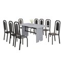 Ver imagem 2 de Conjunto para Sala de Jantar com 8 Cadeiras Lara Preto/Cinza