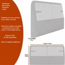 Ver imagem 4 de Cama Japonesa com Cabeceira Seo Yun Casal Courino Caramelo / Linho Off White - Sallar Home