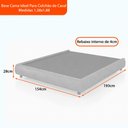Ver imagem 3 de Cama Japonesa com Cabeceira Seo Yun Casal Courino Caramelo / Linho Off White - Sallar Home