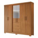 Ver imagem 3 de Guarda Roupa Casal com Espelho 6 Portas 3 Gavetas em MDF Select Freijó Trend Marrom