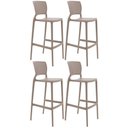 Ver imagem 1 de Kit 4 Banquetas Altas Plástico Resistente Tramontina Safira Camurça para Bar Bancada Ilha Cozinha