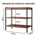 Ver imagem 5 de Sapateira Industrial Julia com 3 Prateleiras e Estrutura Metálica - Freijó