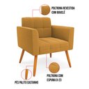 Ver imagem 4 de Poltrona Sala Estar Pé Palito Castanho Kit 2 Elisa Bouclê Mostarda D03 - D'Rossi