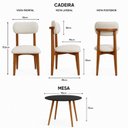 Ver imagem 3 de Kit Mesa Preta 90cm & 4 Cadeiras Estofadas Linho Design Elegante