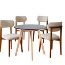 Ver imagem 2 de Kit Mesa Preta 90cm & 4 Cadeiras Estofadas Linho Design Elegante