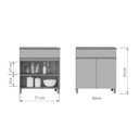 Ver imagem 2 de Balcão Cozinha Nesher Realeza C/ 2 Portas 1gav 80cm Carvalho/greice