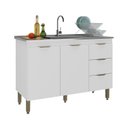 Ver imagem 7 de Cozinha Compacta Kit 2 Peças Balcão e Aéreo 120 cm Branco