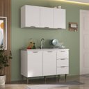 Ver imagem 1 de Cozinha Compacta Kit 2 Peças Balcão e Aéreo 120 cm Branco