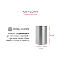Porta Escova Treco Aço Inoxidavel Acessorio Banheiro - 2