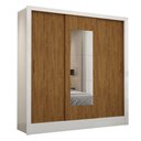 Ver imagem 3 de Guarda-roupa Vero 3 Portas 3 Gavetas com Espelho Branco/cinamomo - Pnr Móveis