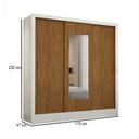 Ver imagem 4 de Guarda-roupa Vero 3 Portas 3 Gavetas com Espelho Branco/cinamomo - Pnr Móveis