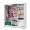 Ver imagem 2 de Guarda-roupa Vero 3 Portas 3 Gavetas com Espelho Branco/cinamomo - Pnr Móveis