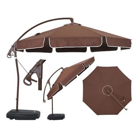 Ombrelone Bel Búzios 3m em Aluminio Articulado com Manivela:marrom