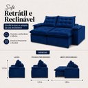 Ver imagem 3 de Sofá Liberty Retrátil e Reclinável 240m - Azul