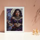 Ver imagem 1 de Quadro Pombagira Cigana 7 Luas 33x24cm - com Vidro:moldura Branca