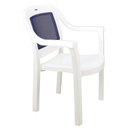 Ver imagem 1 de Cadeira Tramontina Miami Polipropileno Branco Tela Azul Escuro Tramontina