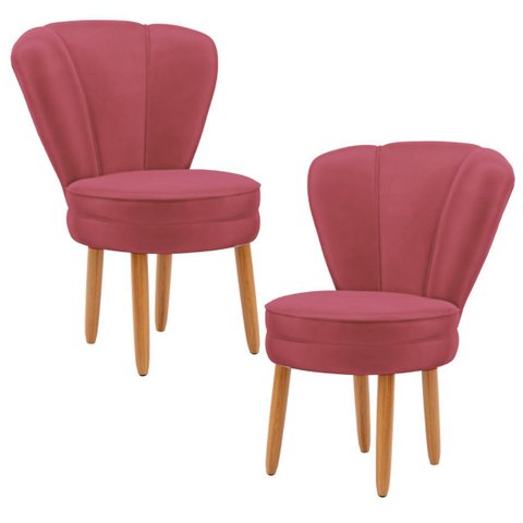 Conjunto 2 Cadeiras Confortável para Mesa de Jantar Decor Cozinha Tecido Veludo