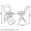 Ver imagem 5 de Conjunto Mesa Dobrável Madeira 110x70 com 4 Cadeiras Personalizada Jack Preta - Tarimatã