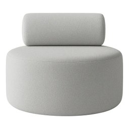 Poltrona Puff Decorativo Orgânica Recepção Sala de Estar Luxo Boucle Cinza - 6