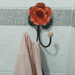 Cabide de 2 Ganchos em Ferro / Porta Toalha 2 Ganchos em Ferro / Varias Cores:laranja - 4