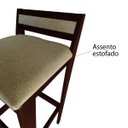 Ver imagem 7 de Banqueta Baixa 70cm para Bancada Assento Estofado em Linho Cecilia:imbuia com Palha