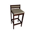 Ver imagem 2 de Banqueta Baixa 70cm para Bancada Assento Estofado em Linho Cecilia:imbuia com Palha