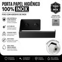 Ver imagem 3 de Porta Papel Higiênico Adesivo Colar na Parede Preto Df