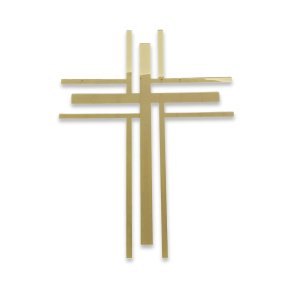 Crucifixo em Acrílico Espelhado Dourado para Parede