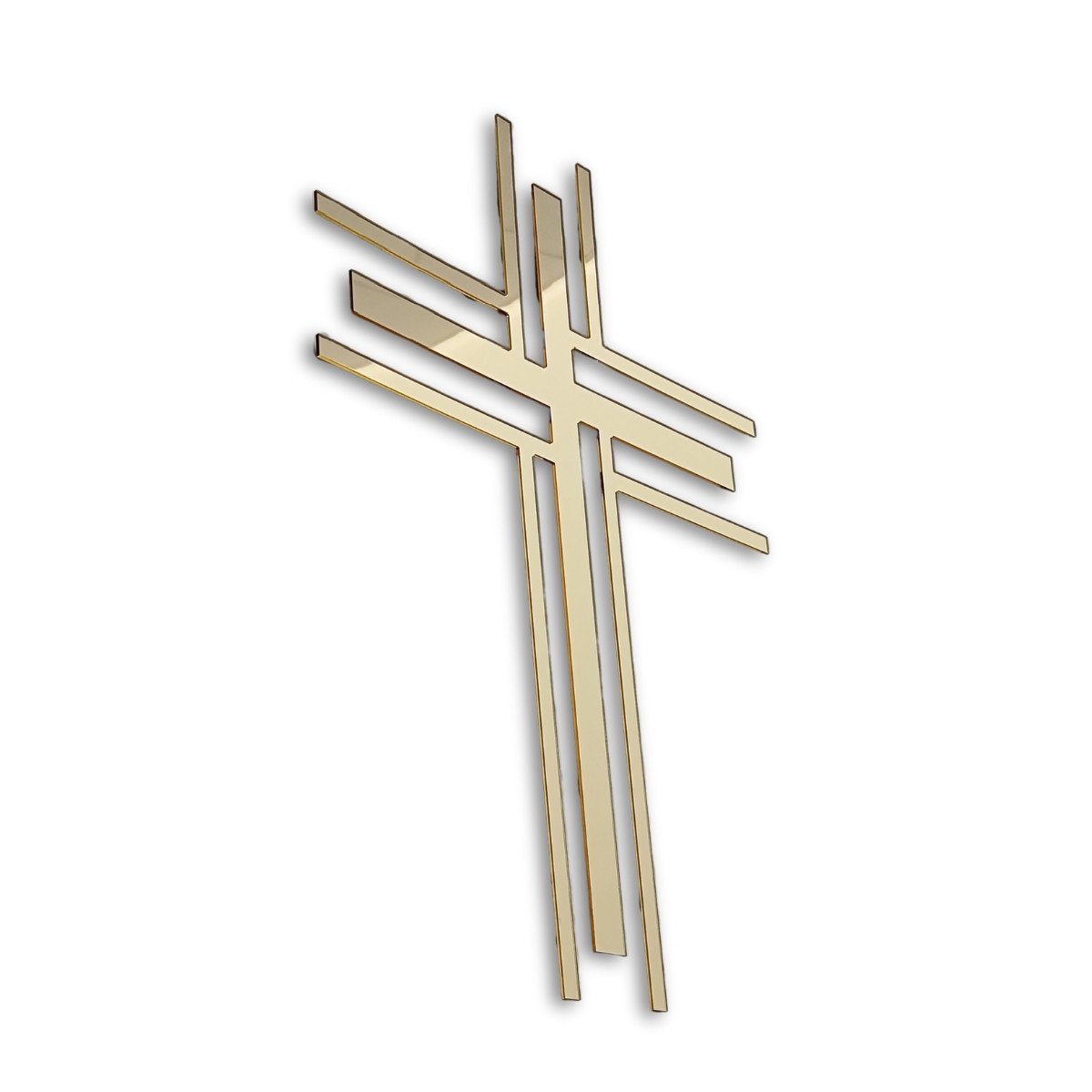 Crucifixo em Acrílico Espelhado Dourado para Parede - 2