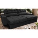 Ver imagem 1 de Sofá Retrátil e Reclinável 2,12m Molas Ensacadas Cama inBox Brasil Velusoft Preto