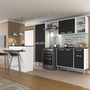 Ver imagem 1 de Cozinha Completa c/ Bancada Siena Multimóveis MP2040 Branca/Preta