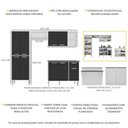 Ver imagem 3 de Cozinha Completa c/ Bancada Siena Multimóveis MP2040 Branca/Preta