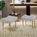 Ver imagem 2 de Kit 02 Puffs Decorativo Para Sala De Estar Requinte L02 Linho Cinza - Lyam Decor